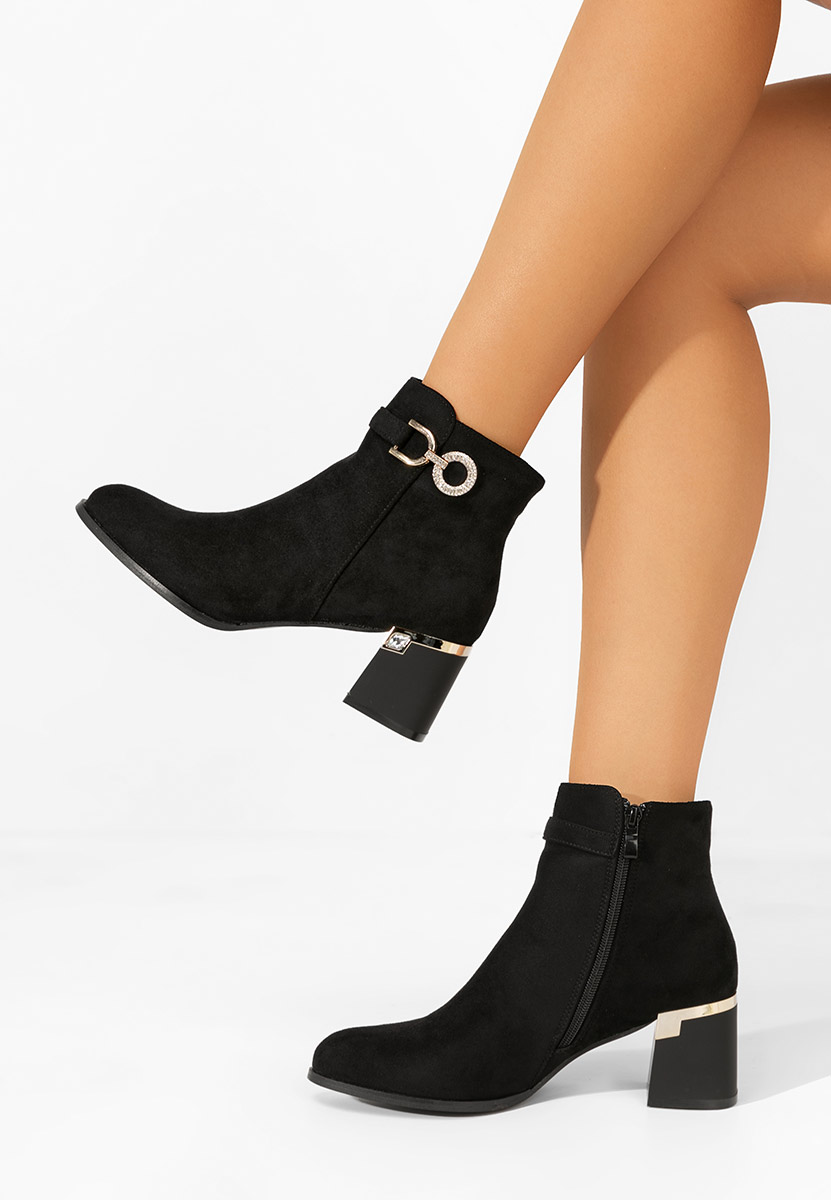 Černé kotníkové boty na podpatku Margie V2