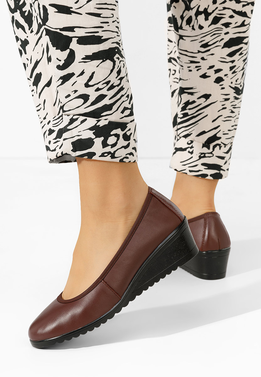 Bordové lodičky na klínku Josmia