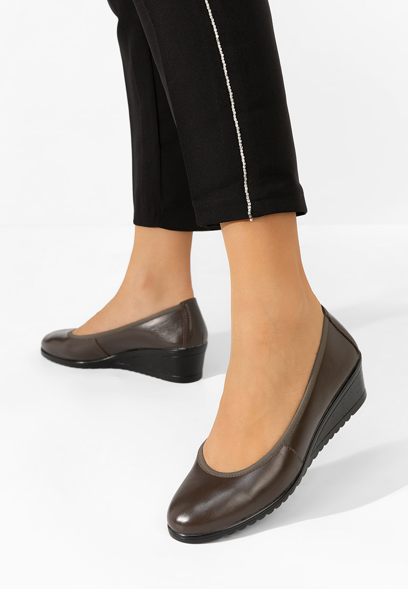 Khaki lodičky na klínku Josmia