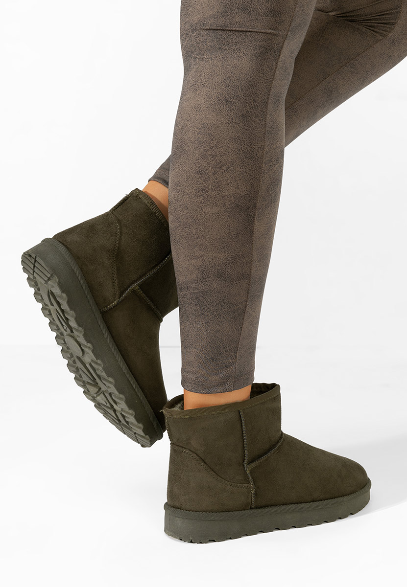 Zelené kotníkové zimní boty Patty