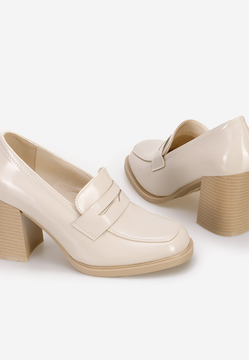 Béžové mokasíny na podpatku Odesia V4