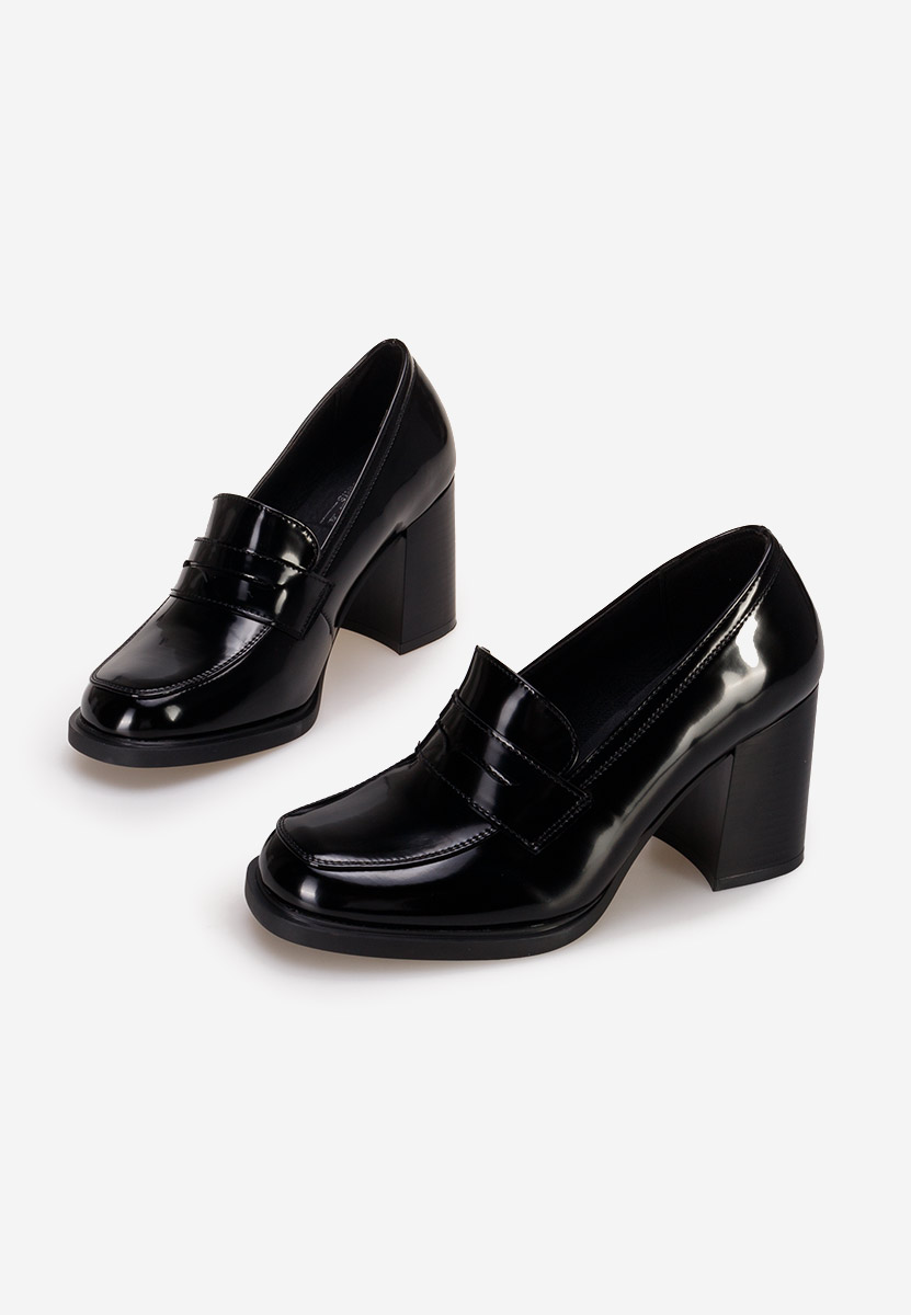 Černé mokasíny na podpatku Odesia V4