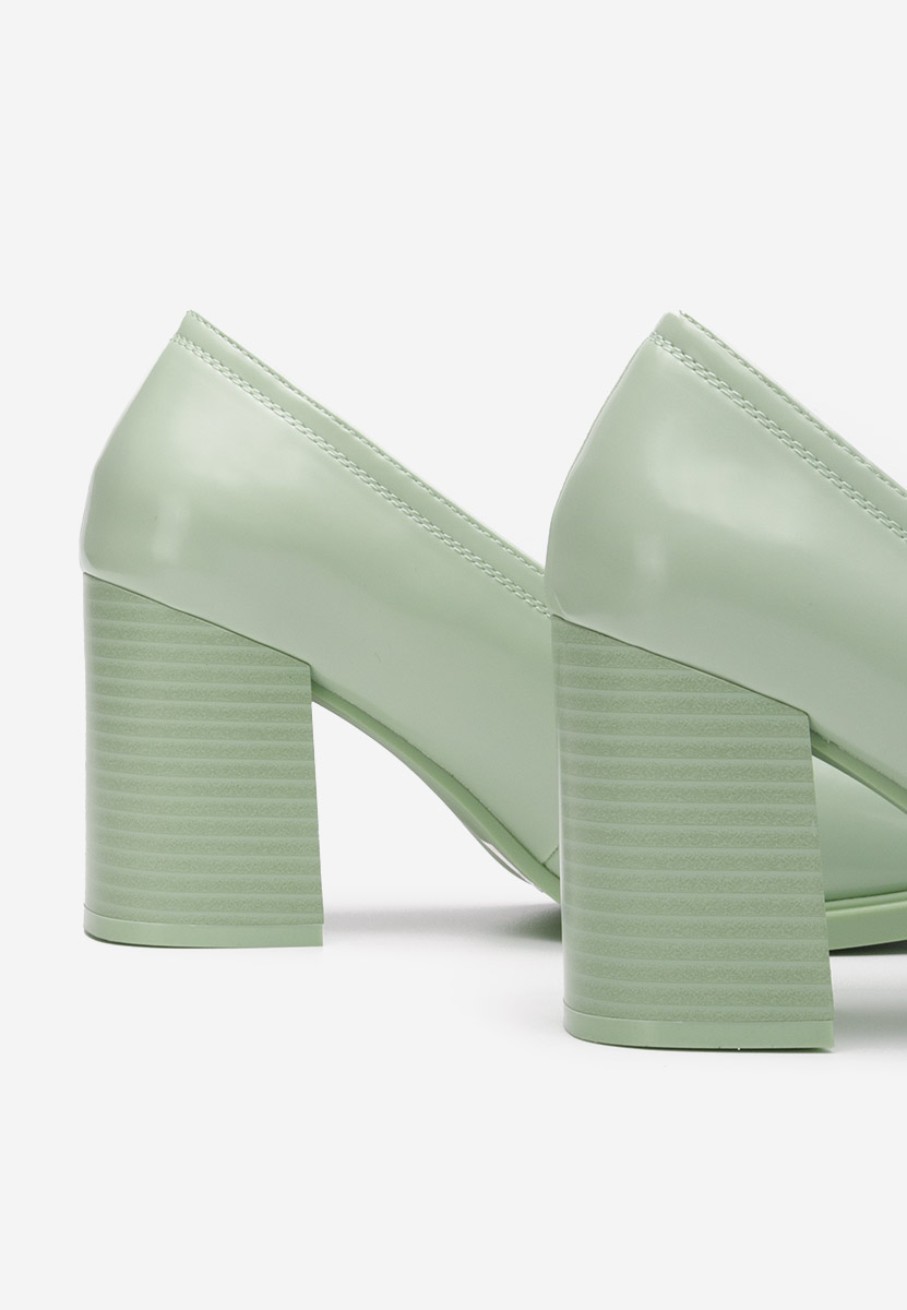 Zelené mokasíny na podpatku Odesia V4