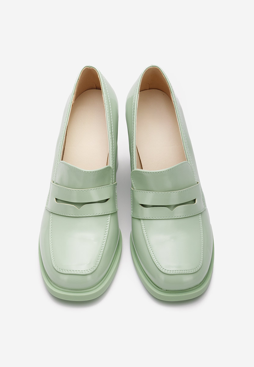 Zelené mokasíny na podpatku Odesia V4