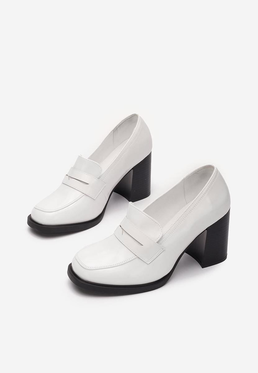 Bílé mokasíny na podpatku Odesia V4