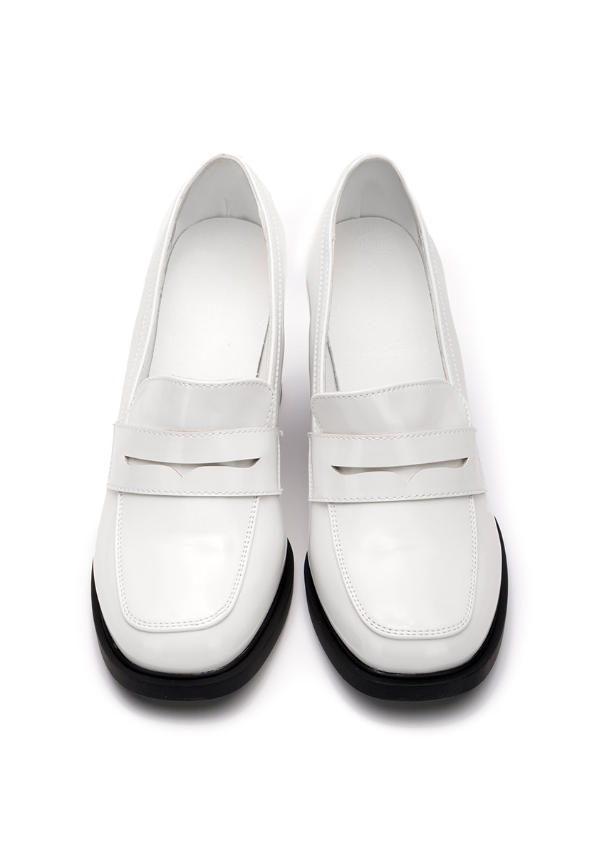 Bílé mokasíny na podpatku Odesia V4