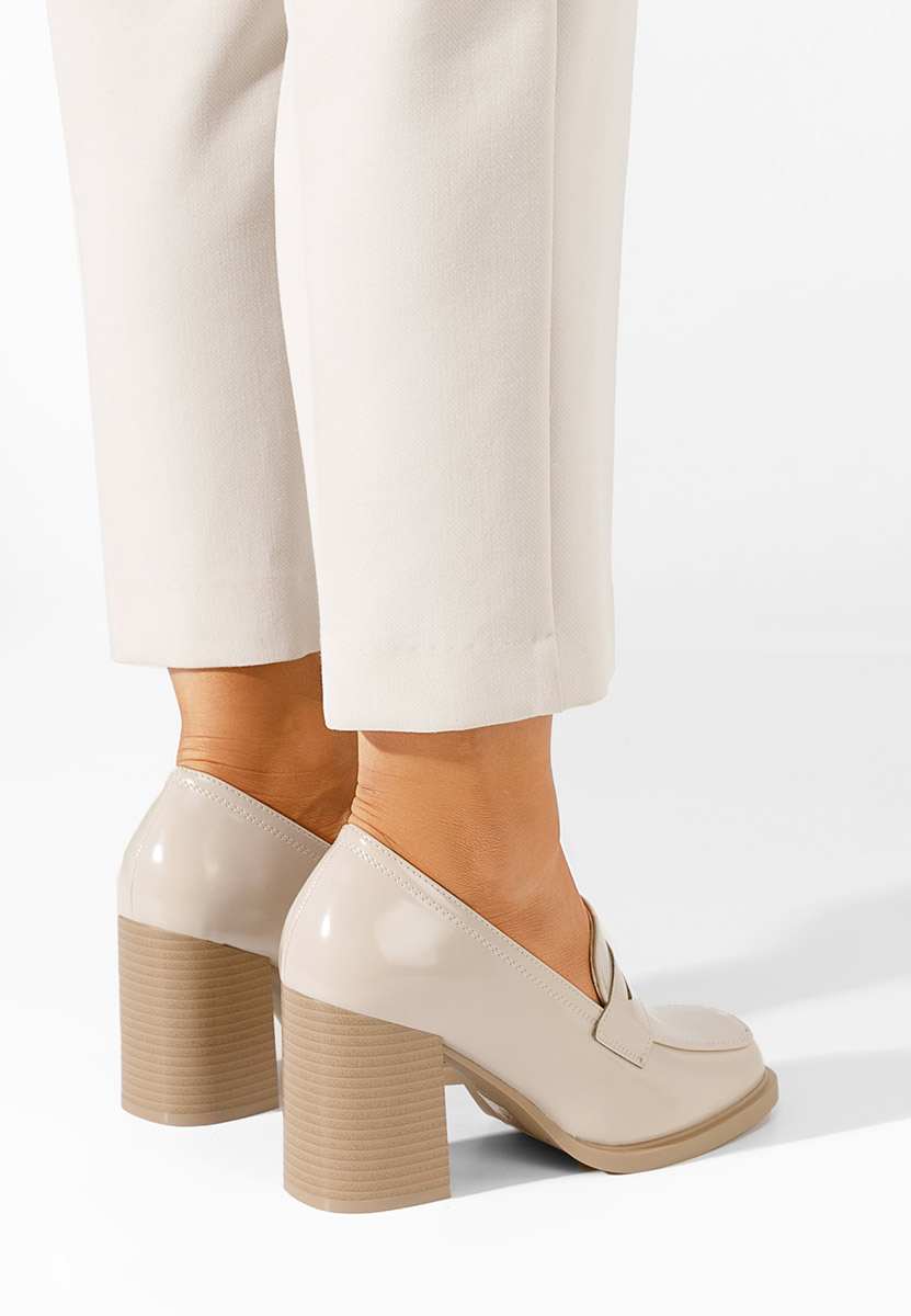 Béžové mokasíny na podpatku Odesia V4