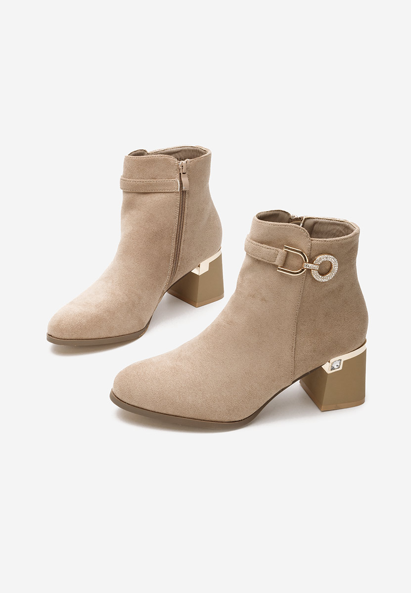 Khaki kotníkové boty na podpatku Margie V2