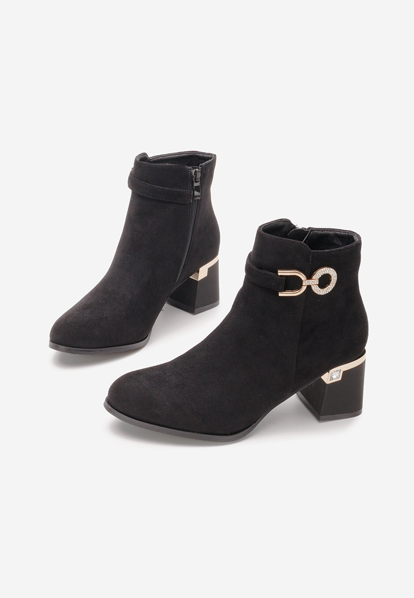 Černé kotníkové boty na podpatku Margie V2