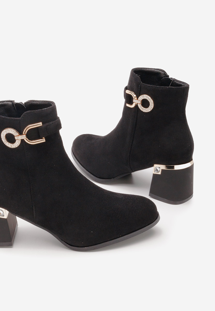 Černé kotníkové boty na podpatku Margie V2