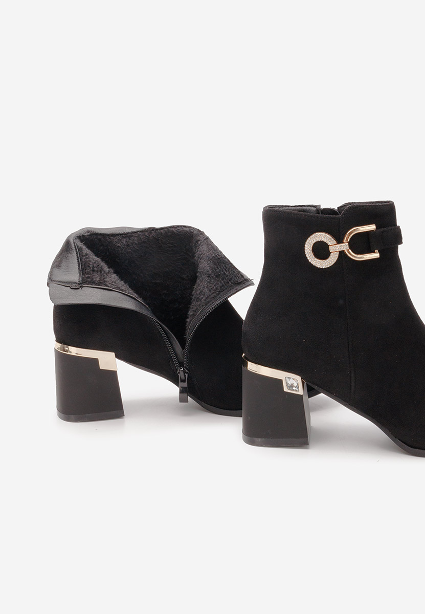 Černé kotníkové boty na podpatku Margie V2