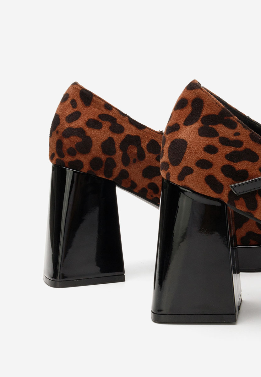 Leopardí lodičky na hrubém podpatku Elany