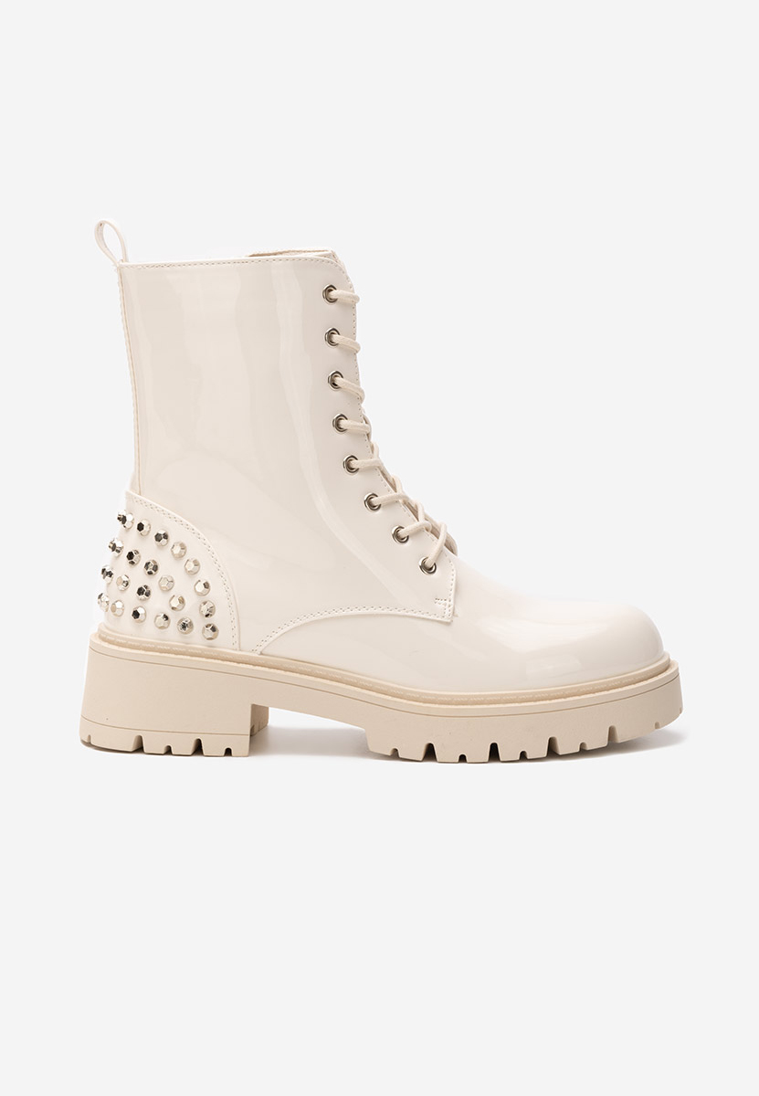 Béžové členkové čižmy na platforme Erminia