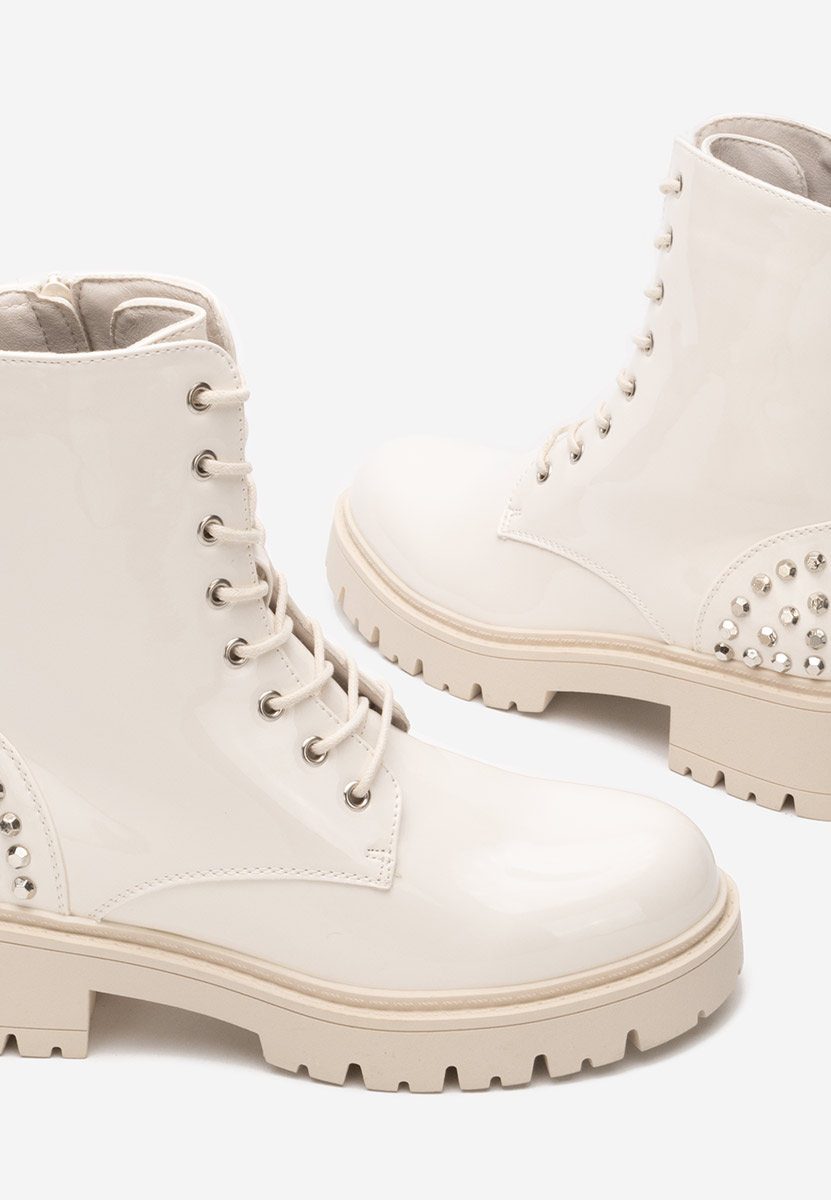 Béžové členkové čižmy na platforme Erminia