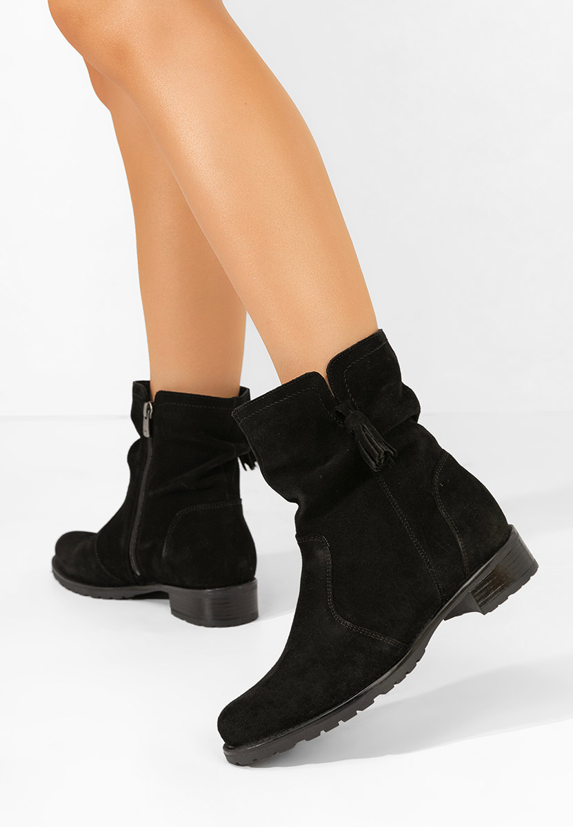 Černé kožené kotníkové boty Cristine V2