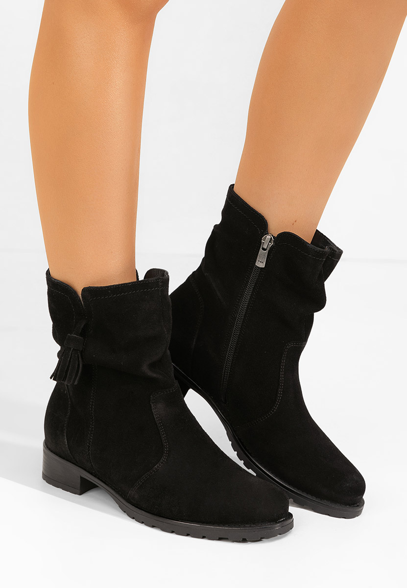 Černé kožené kotníkové boty Cristine V2