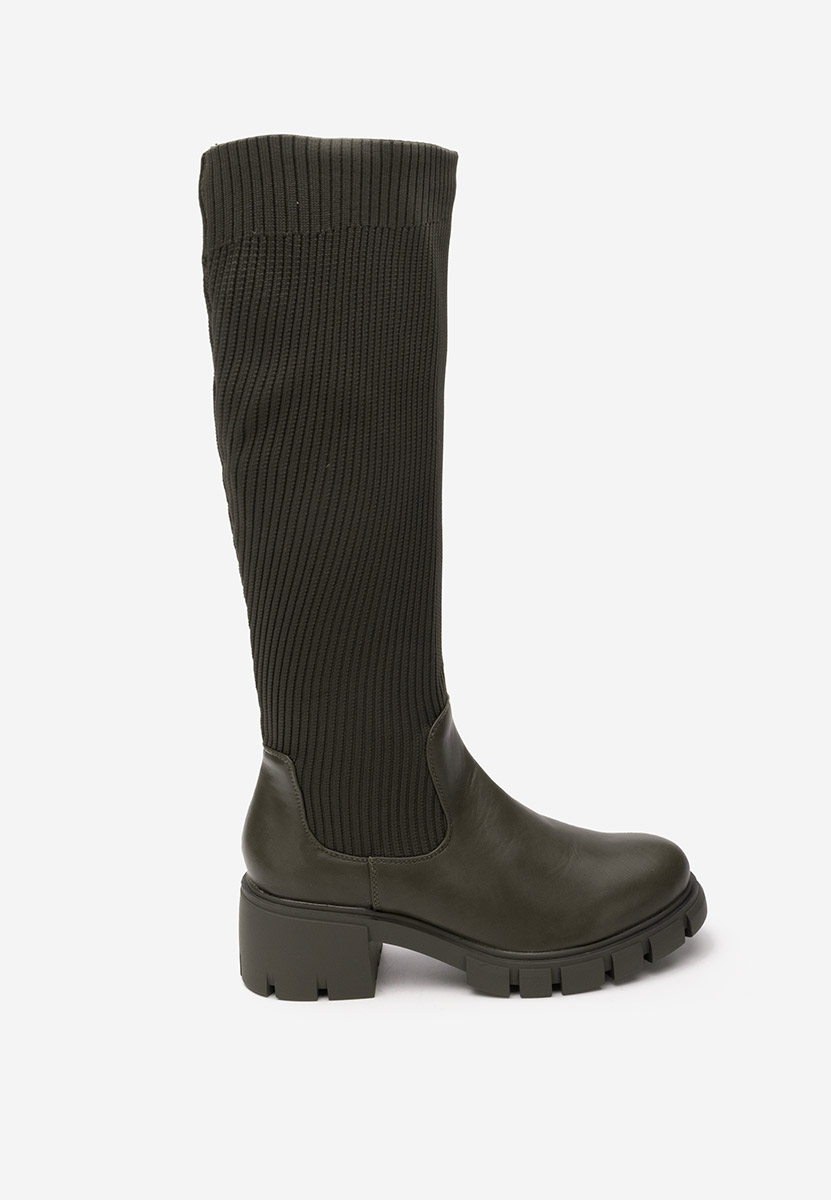 Zelené dámské kozačky Navasia