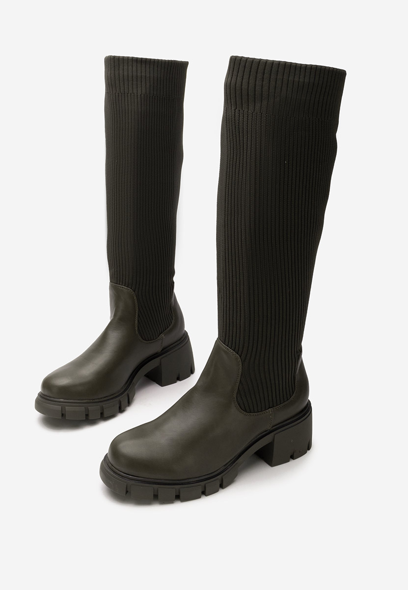 Zelené dámské kozačky Navasia