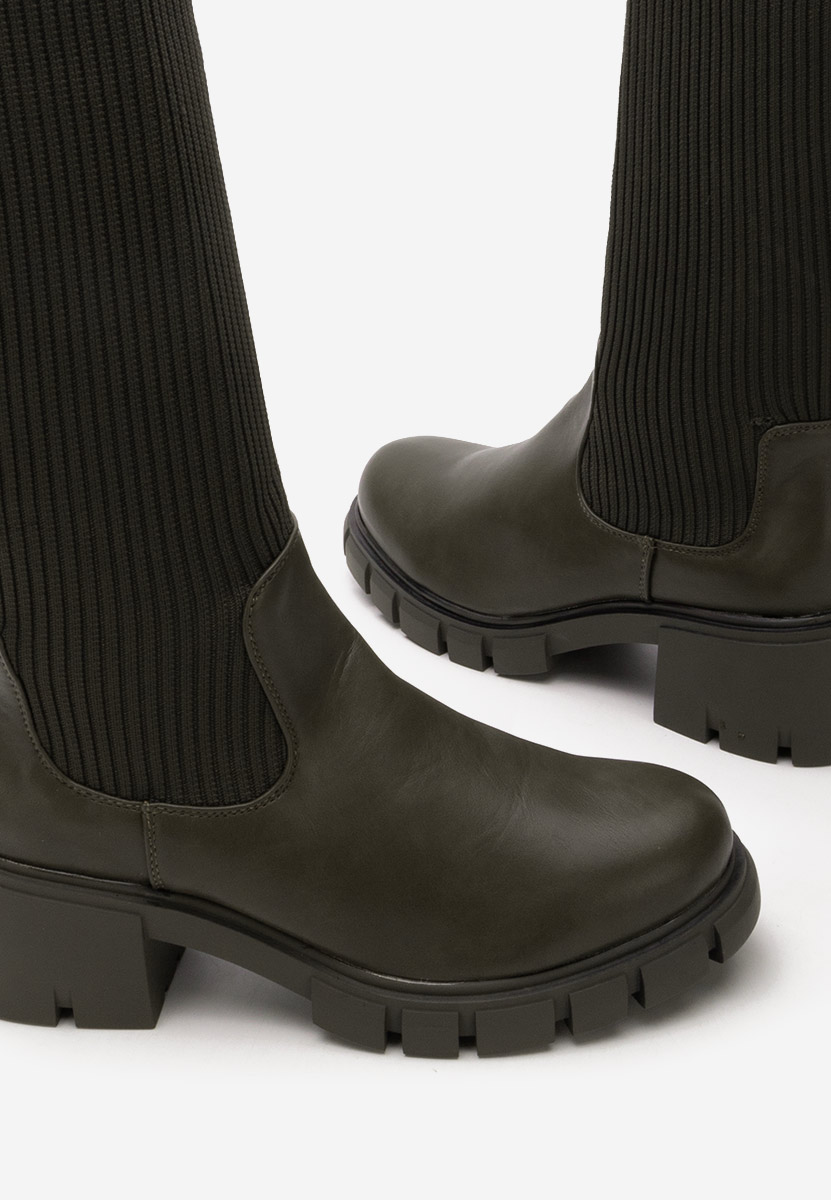 Zelené dámské kozačky Navasia