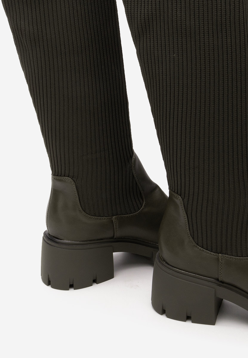 Zelené dámské kozačky Navasia