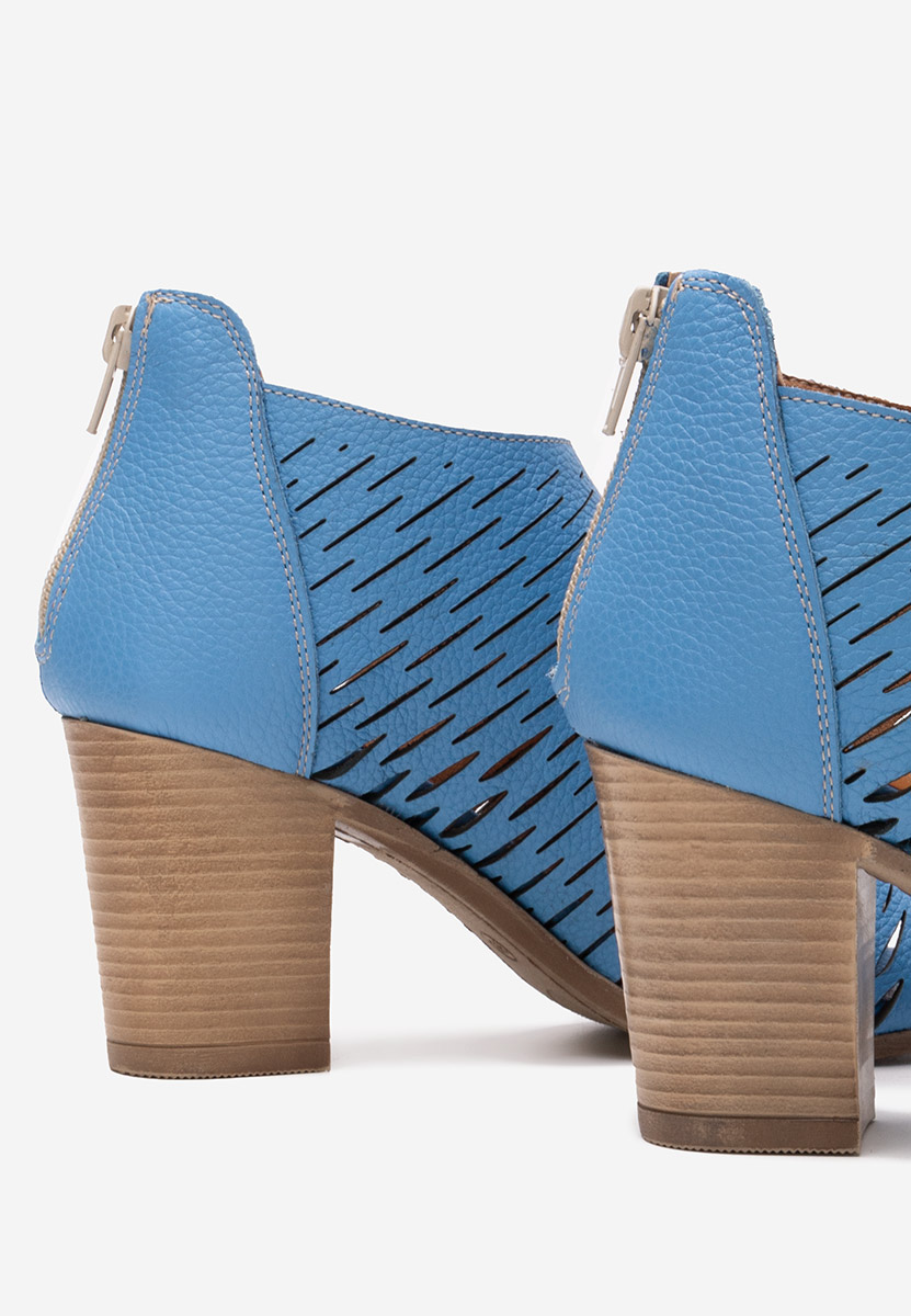 Modré sandály na podpatku Zarata