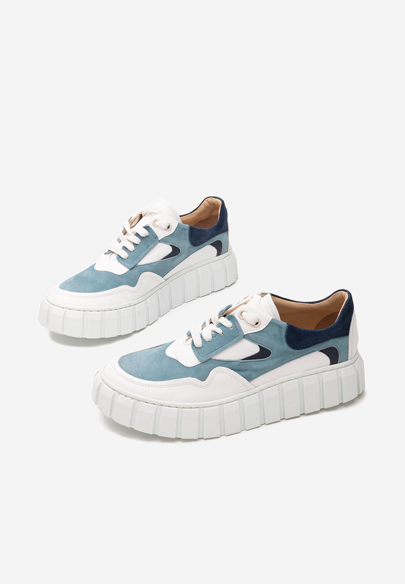 Svetlě modré kožené dámské sneakersy Caera