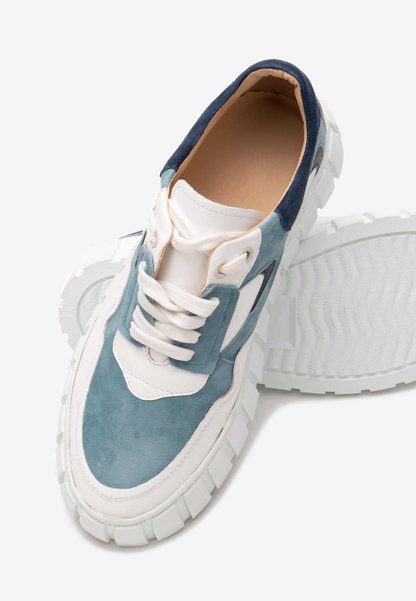 Svetlě modré kožené dámské sneakersy Caera