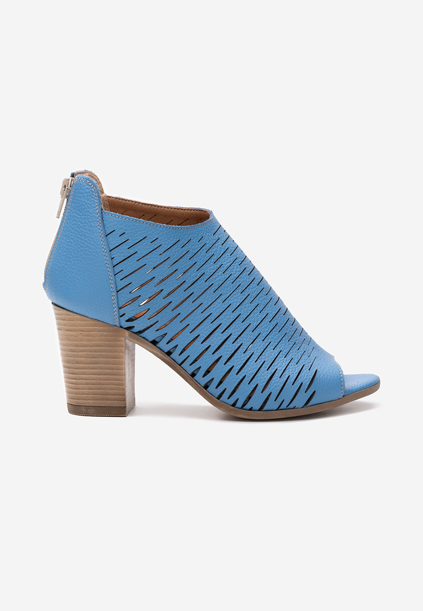 Modré sandály na podpatku Zarata