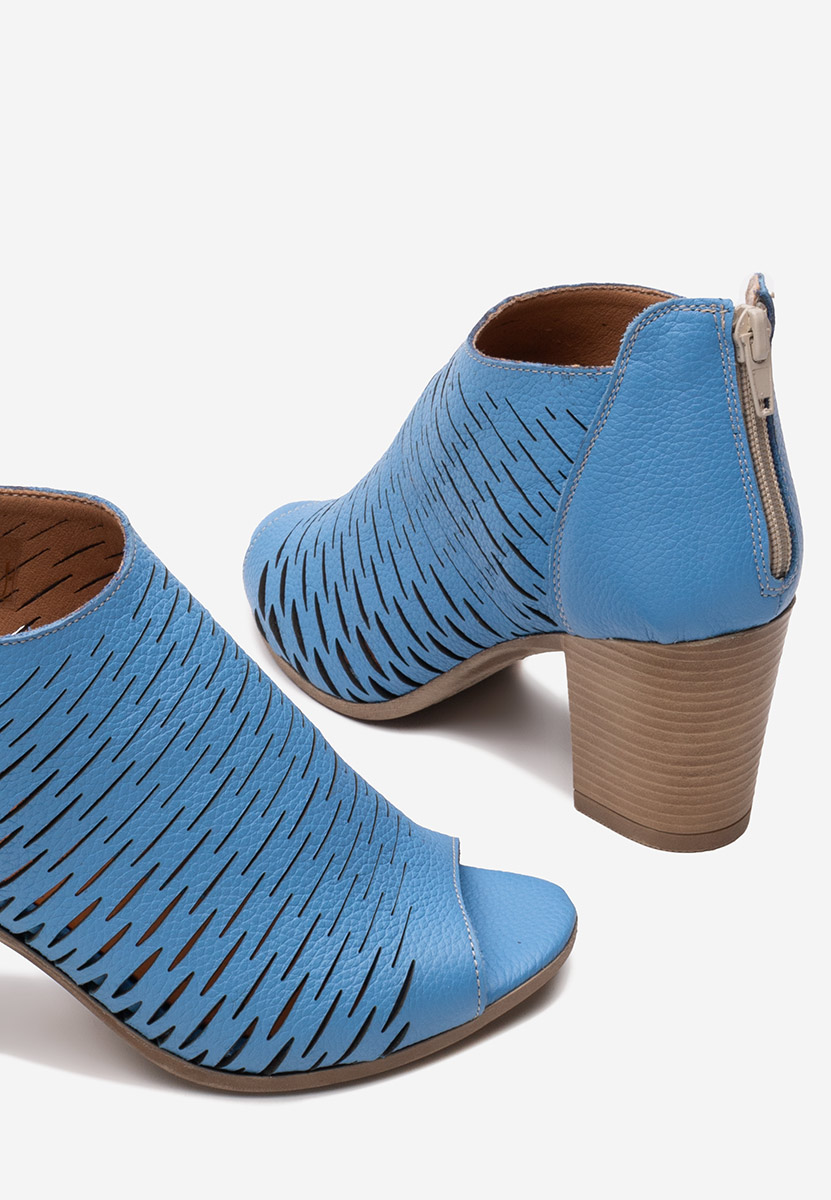 Modré sandály na podpatku Zarata