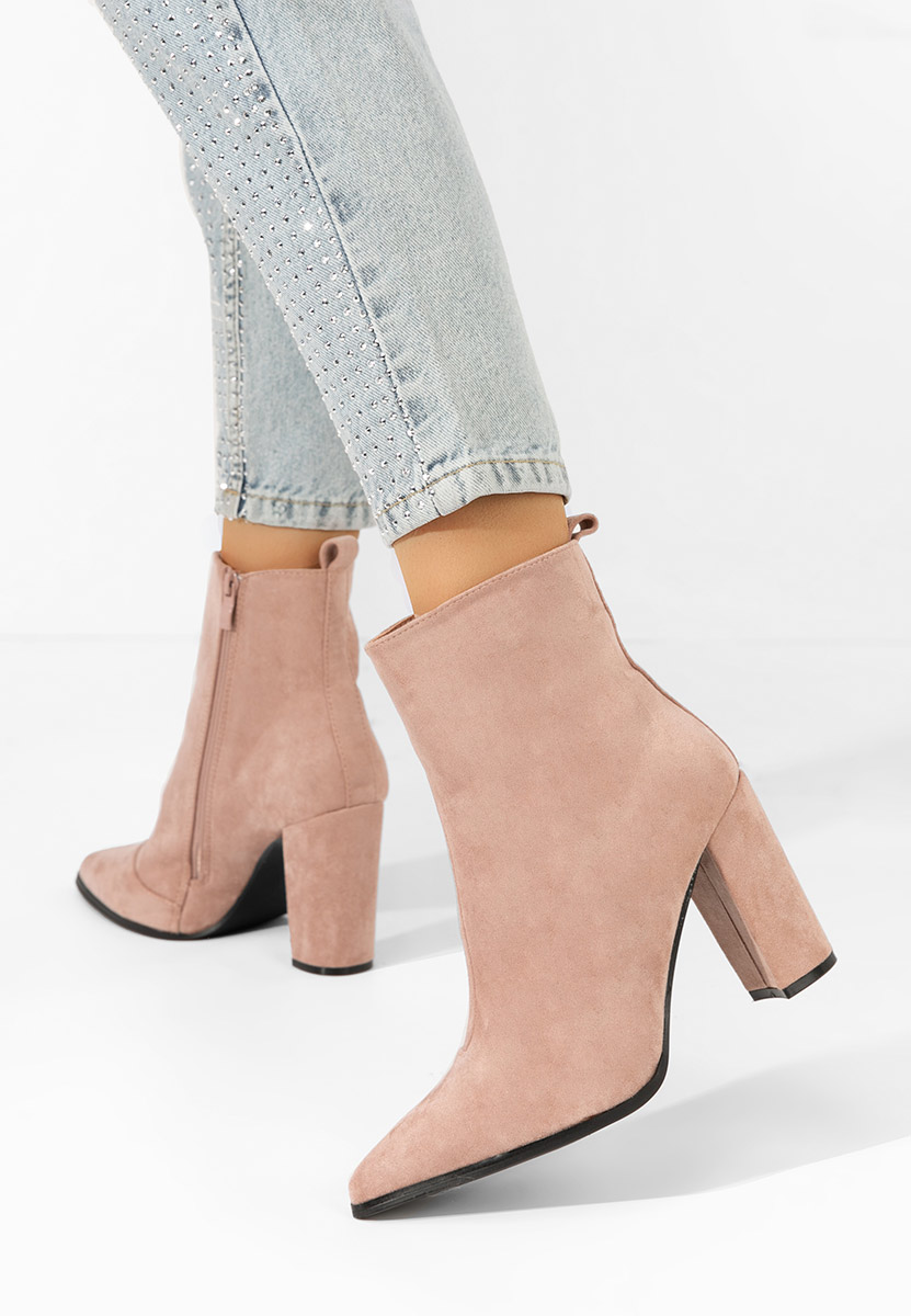 Béžové kotníkové boty na podpatku Adalina V2 Béžové kotníkové boty na podpatku Adalina V2