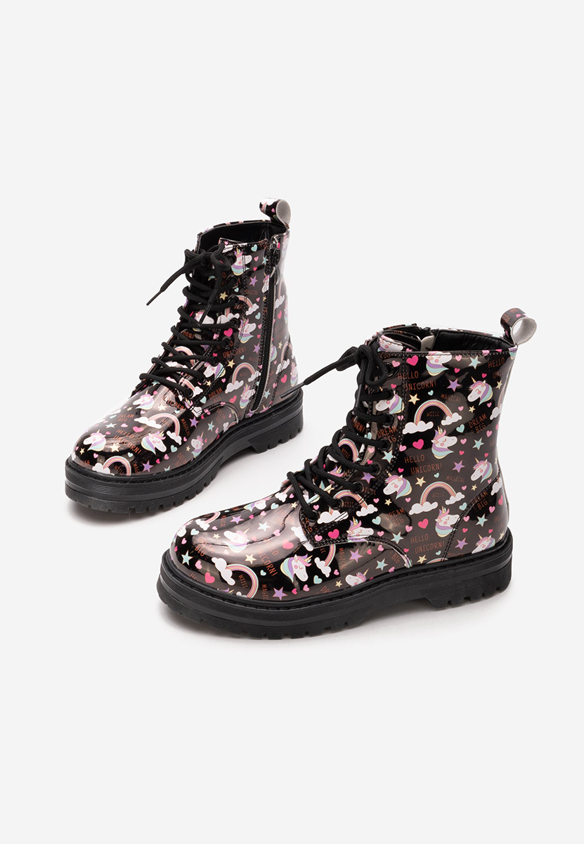 Černé dívčí kotníkové boty Twirlly