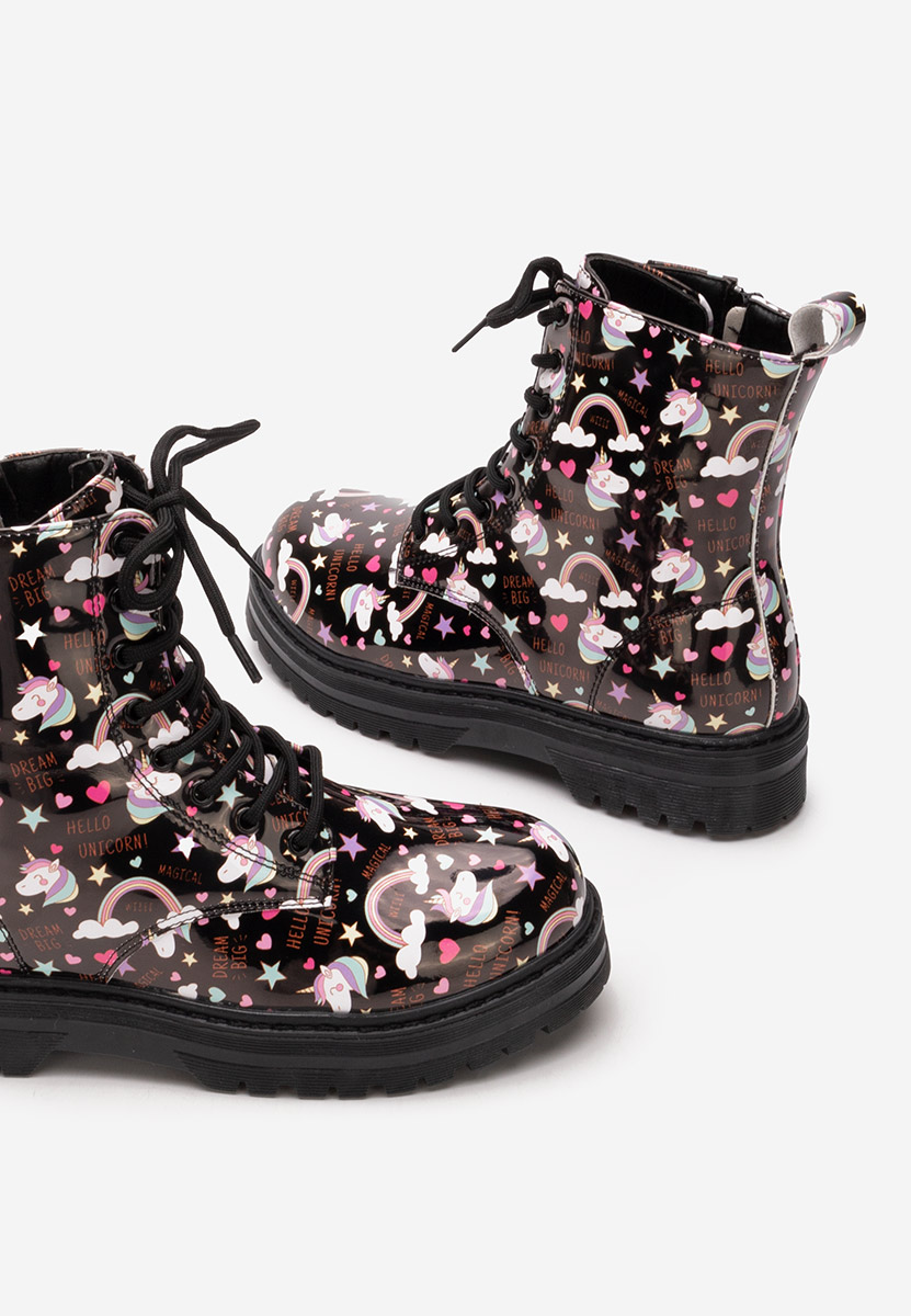 Černé dívčí kotníkové boty Twirlly