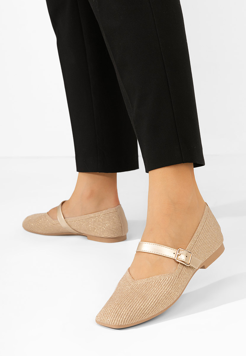 Zlaté dámské baleríny Gabriella