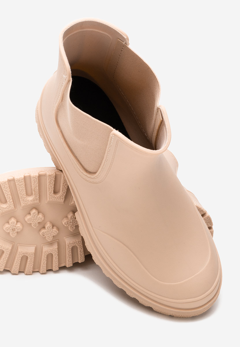 Béžové dámské kotníkové holínky Idecsa