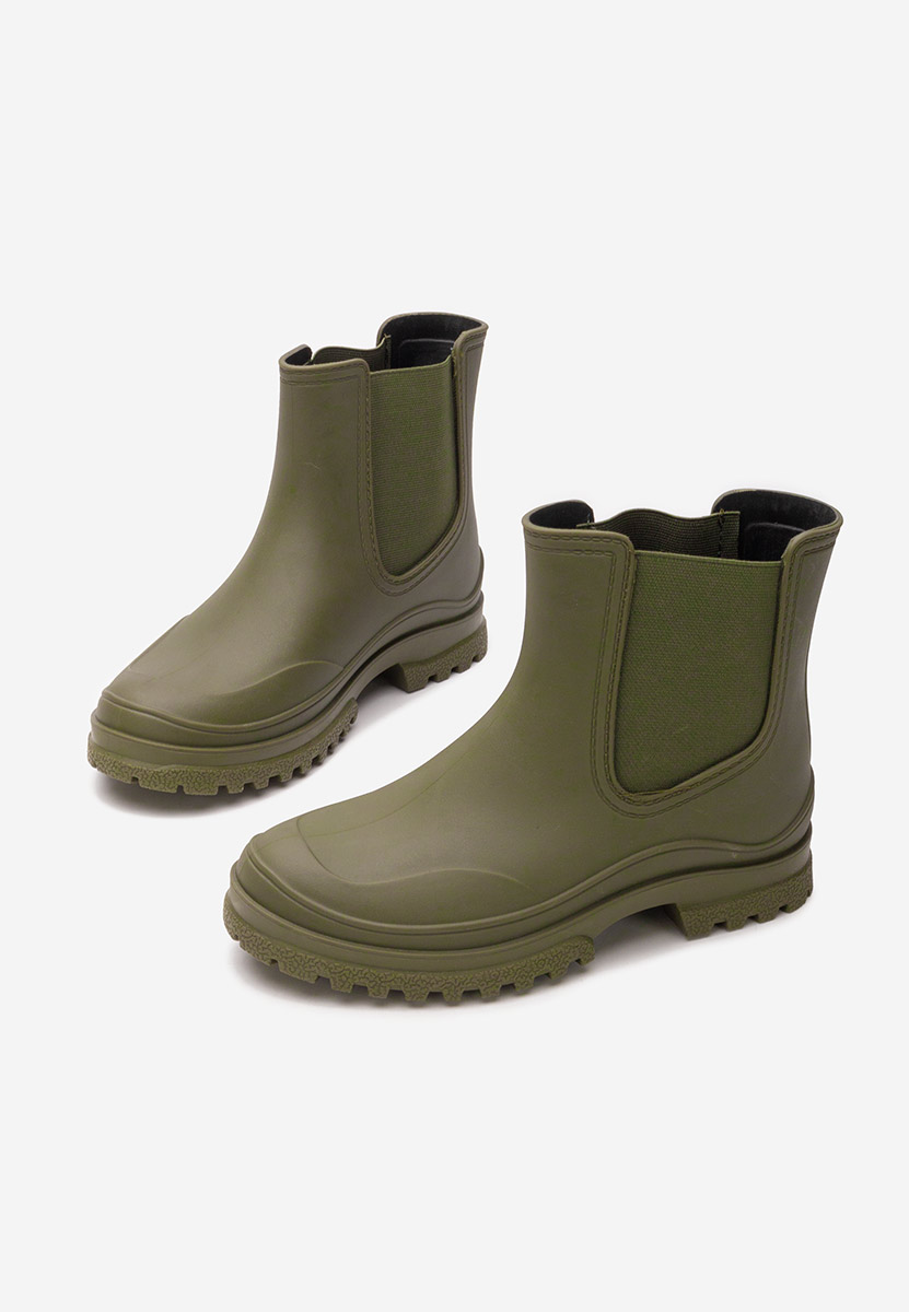 Zelené dámské kotníkové holínky Idecsa