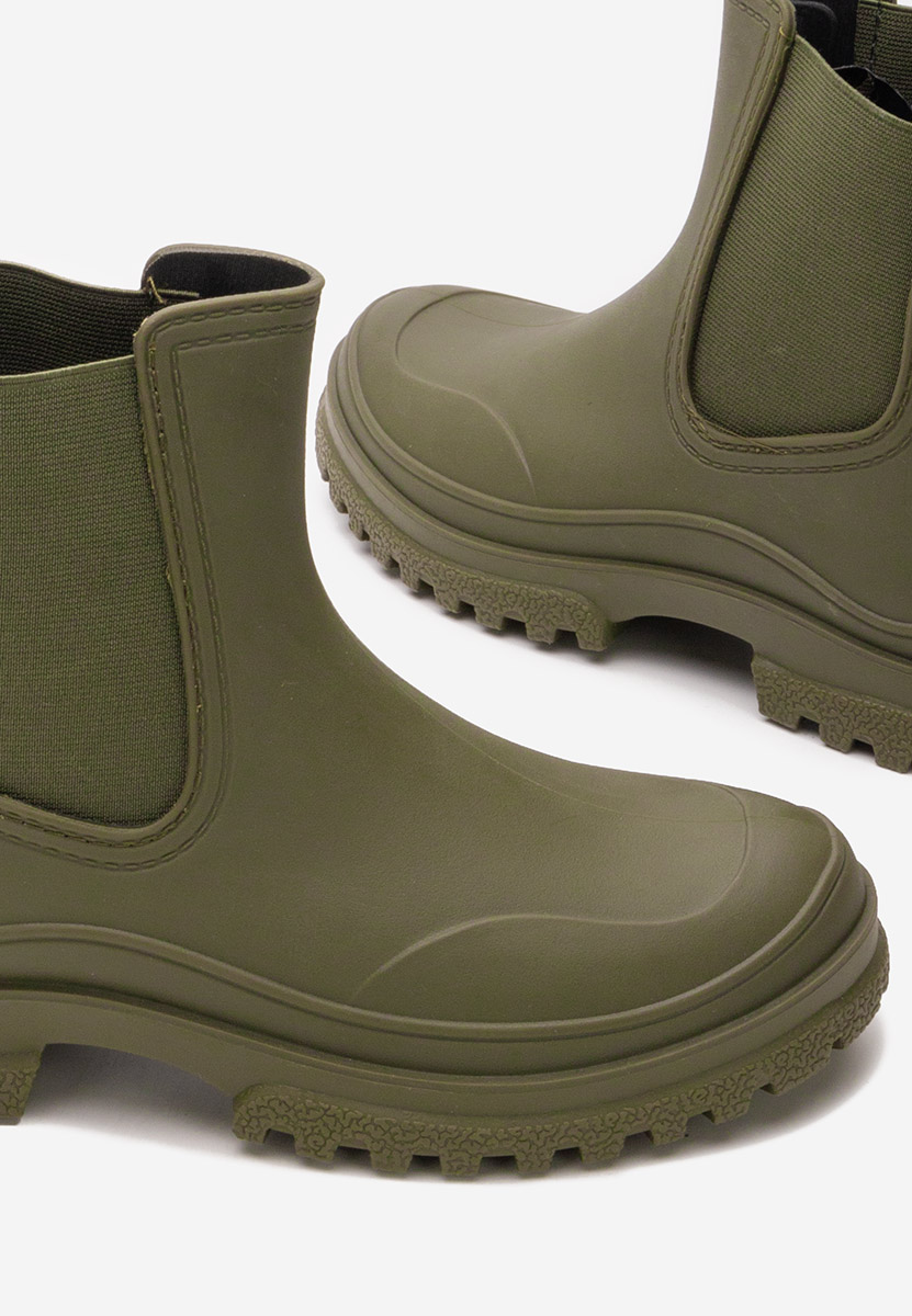 Zelené dámské kotníkové holínky Idecsa