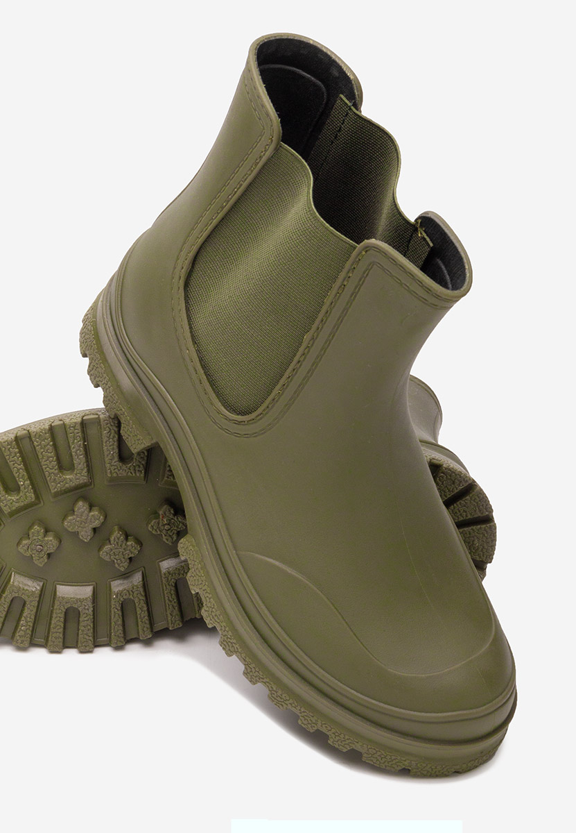 Zelené dámské kotníkové holínky Idecsa