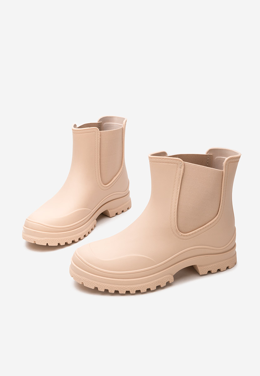 Béžové dámské kotníkové holínky Idecsa