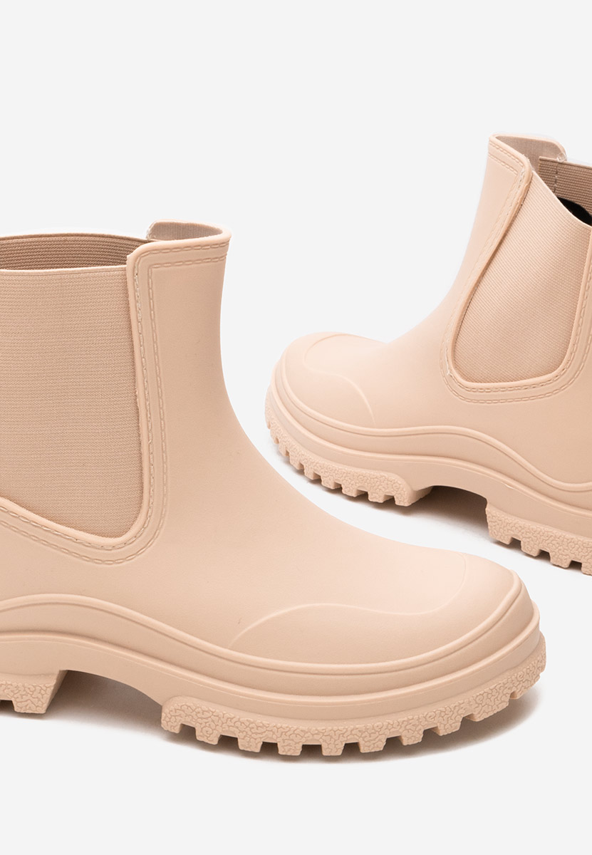 Béžové dámské kotníkové holínky Idecsa