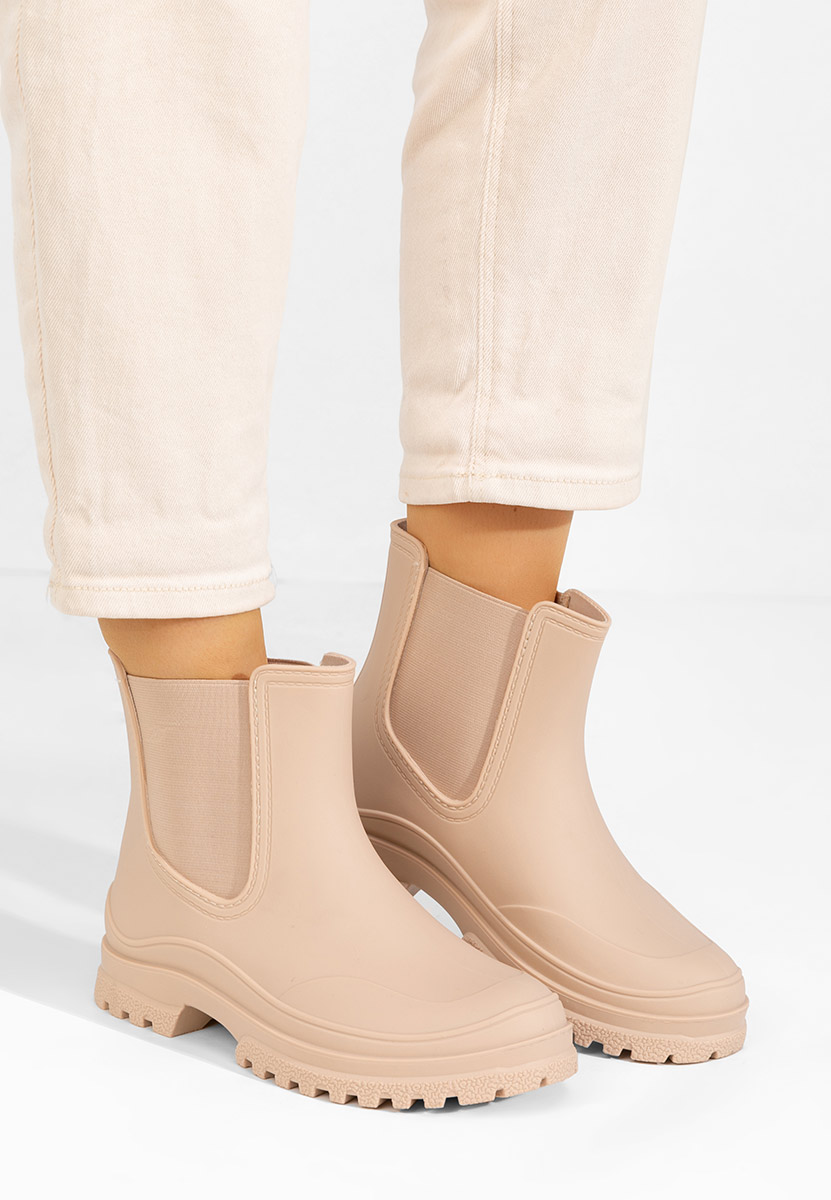 Béžové dámské kotníkové holínky Idecsa