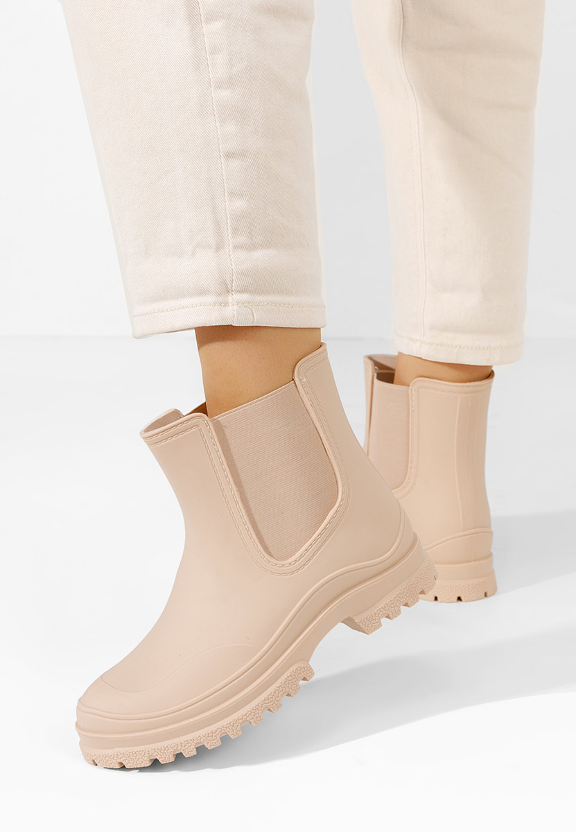 Béžové dámské kotníkové holínky Idecsa