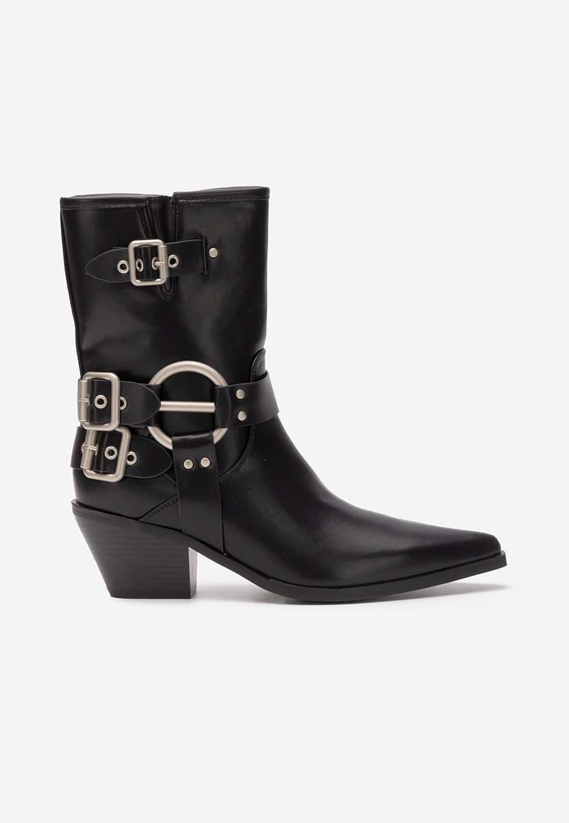 Černé kotníkové boty cowboy Rosita