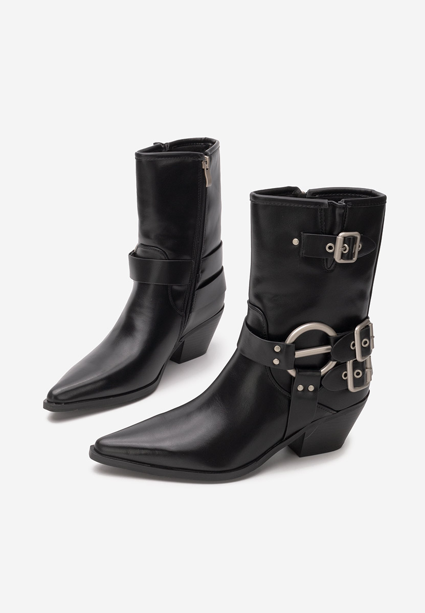 Černé kotníkové boty cowboy Rosita