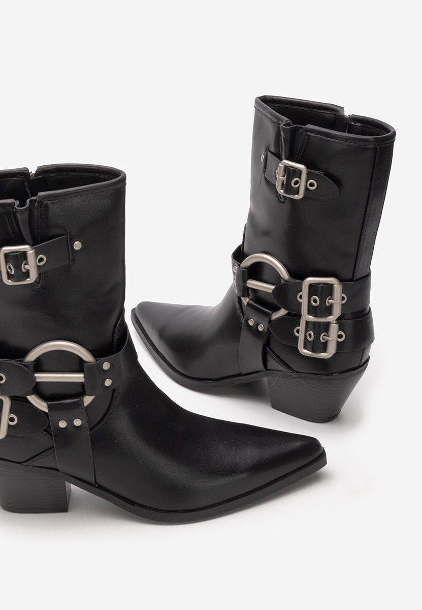 Černé kotníkové boty cowboy Rosita