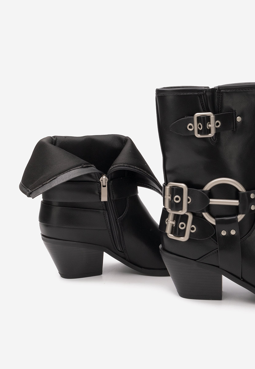 Černé kotníkové boty cowboy Rosita