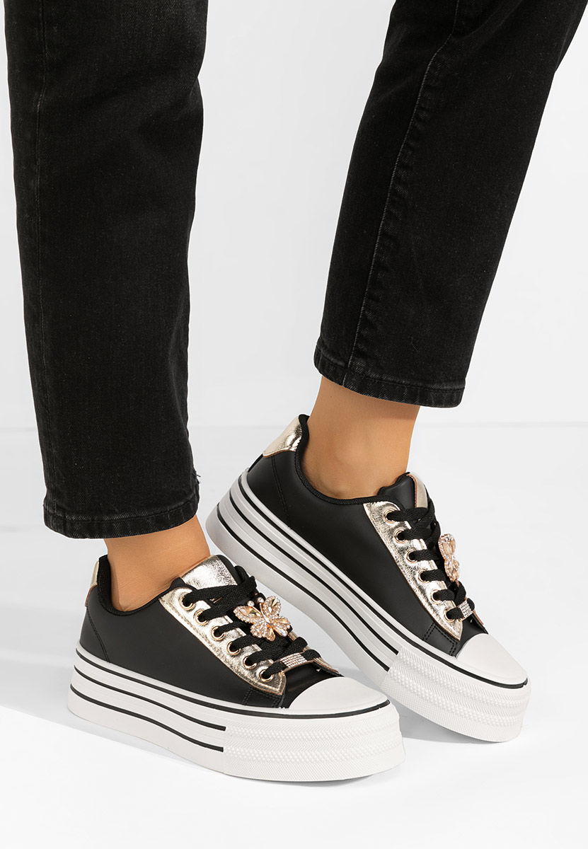 Černé dámské plátěné tenisky Pamelia