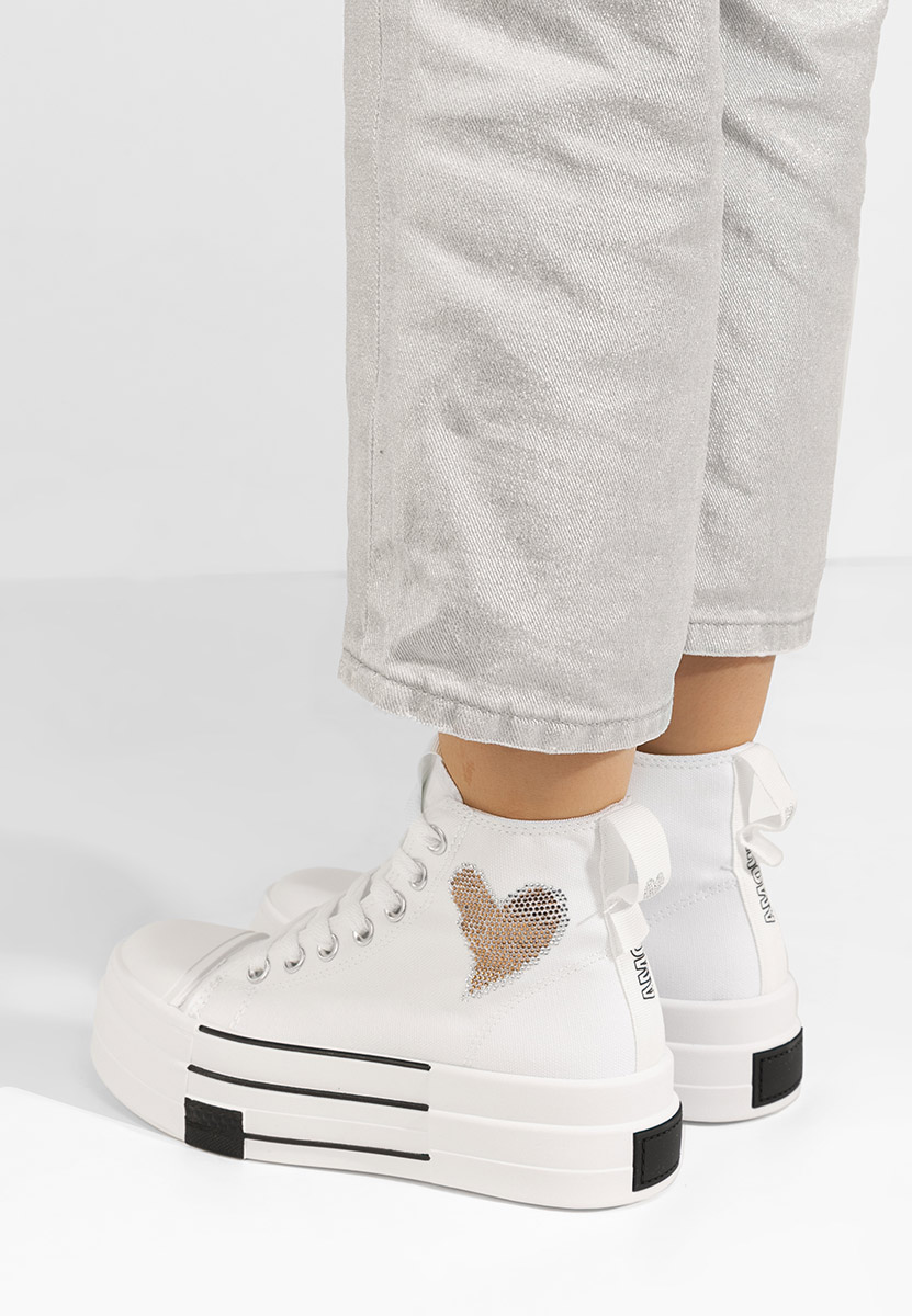 Bílé tenisky na platformě Chanela