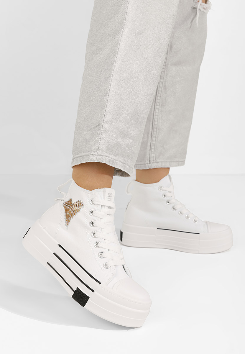 Bílé tenisky na platformě Chanela