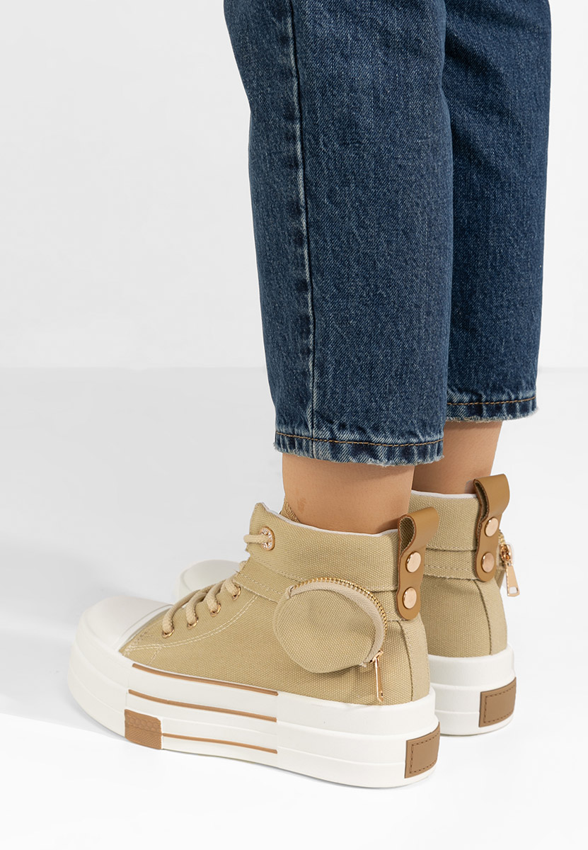 Khaki kotníkové tenisky Sharita