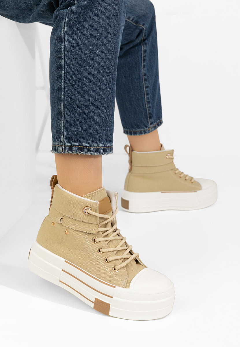 Khaki kotníkové tenisky Sharita